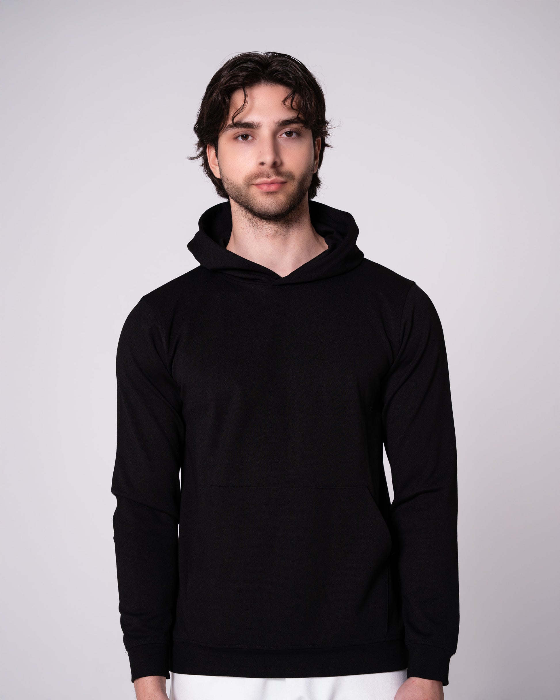 Siyah Kapüşonlu Sweatshirt