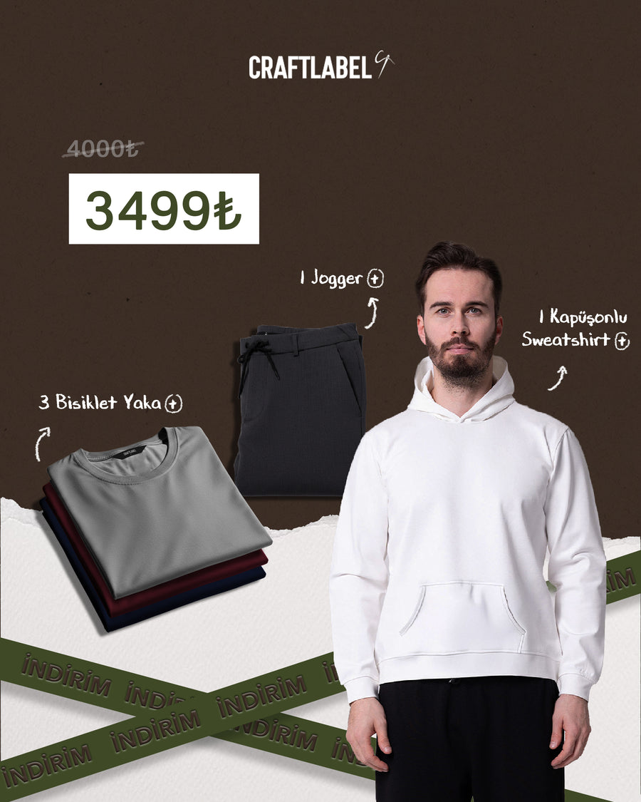3 Tişört + 1 Jogger + 1  Hoodie Kampanyası