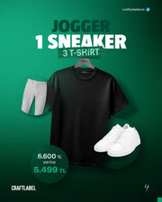 3 Tişört + 1 Jogger + Deri Sneaker Kampanyası
