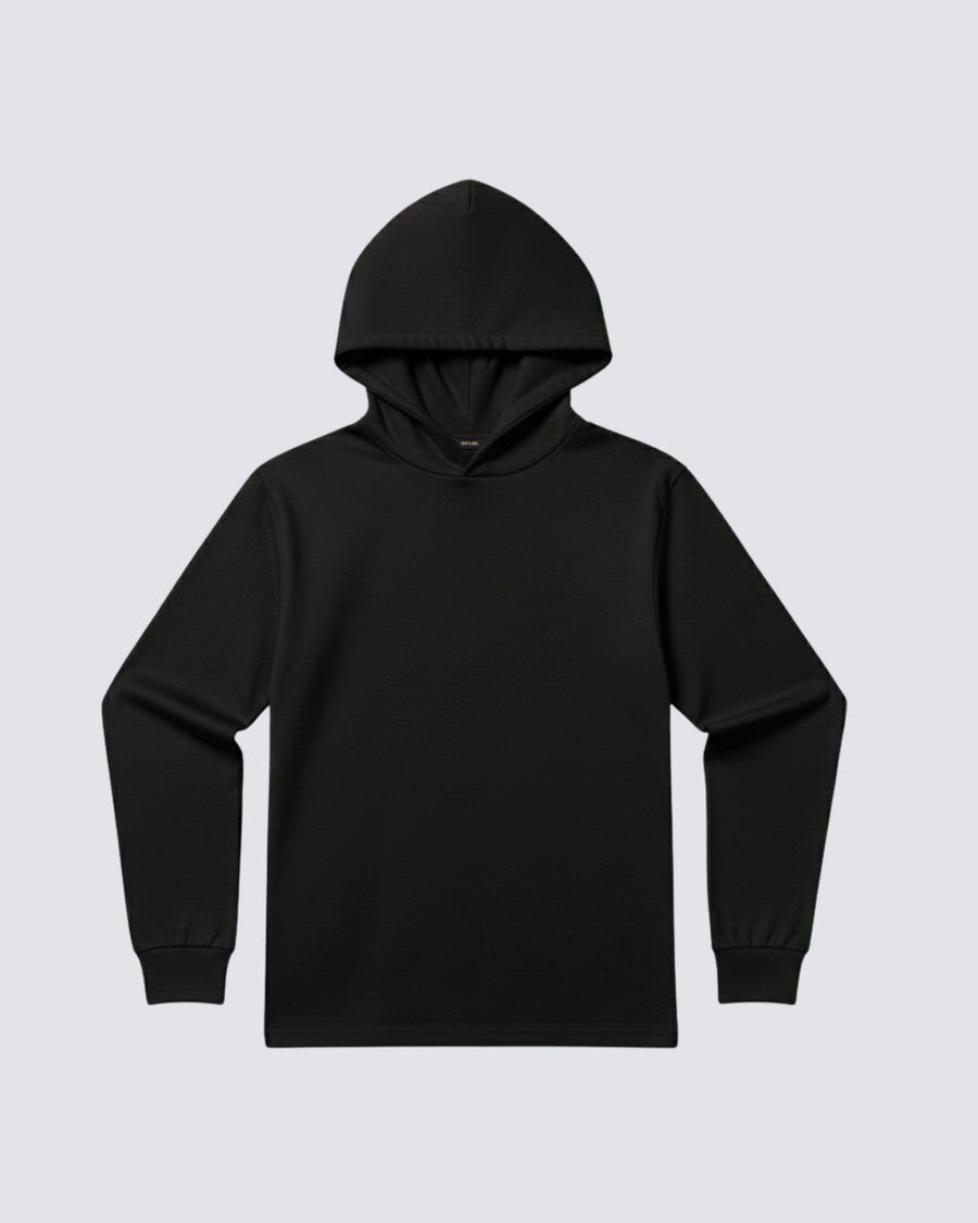 Siyah Kapüşonlu Sweatshirt