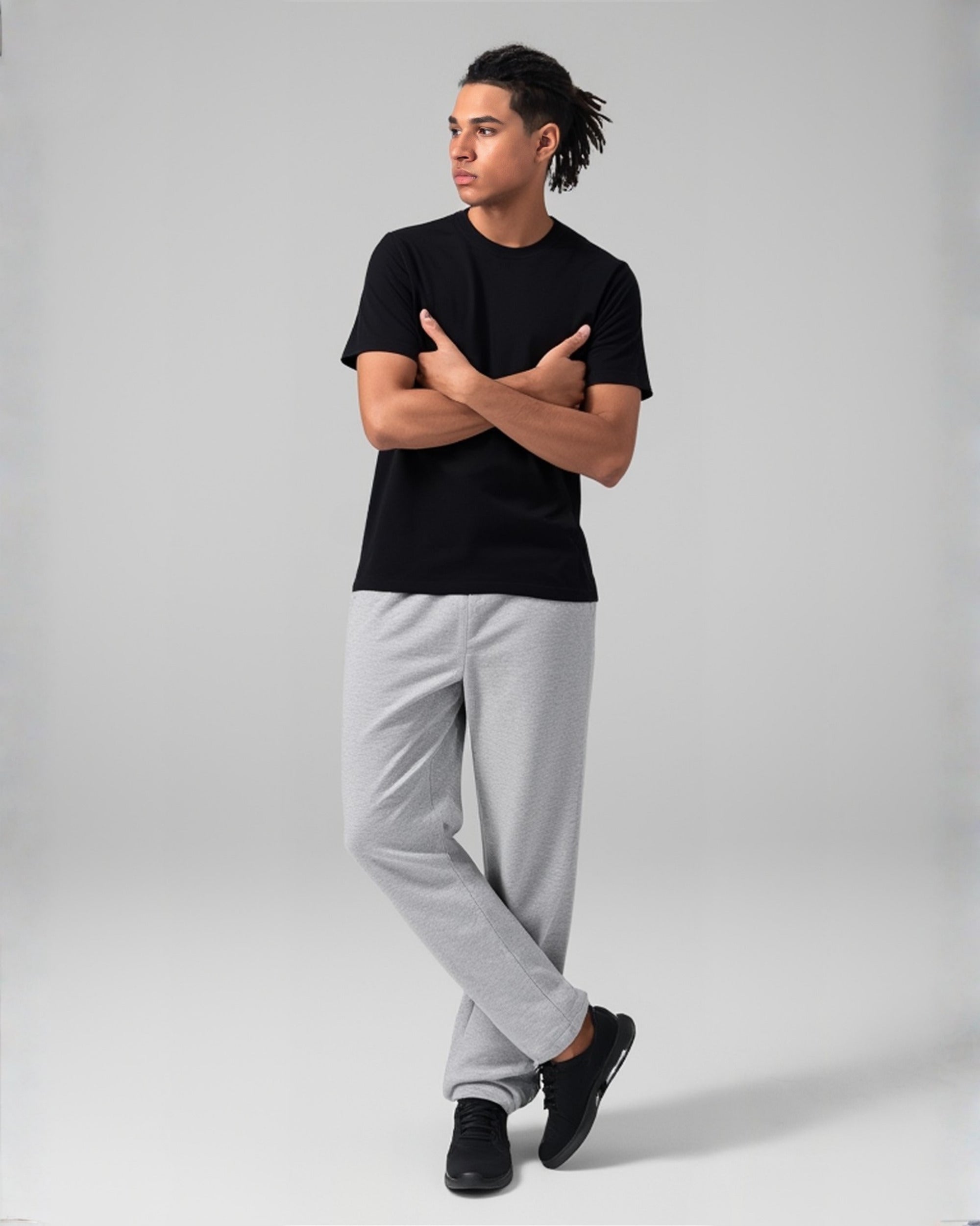 Gri Rahat Kesim Ayarlanabilir Paça Eşofman Altı