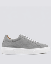 Gri - Beyaz Süet Sneaker +7CM Boy Uzatan Ayakkabı