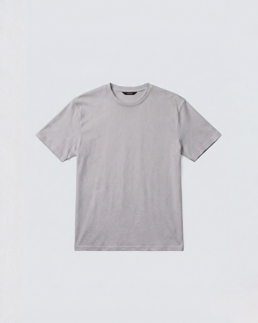 Gri Bisiklet Yaka Tişört