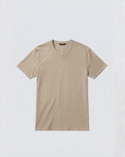 Taş Rengi V Yaka Tişört