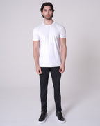 Beyaz Bisiklet Yaka Tişört Craftlabel