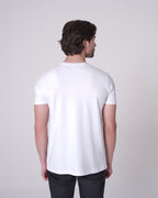 Beyaz Bisiklet Yaka Tişört Craftlabel