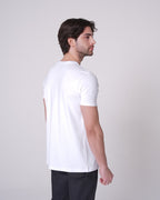 Beyaz Bisiklet Yaka Tişört Craftlabel
