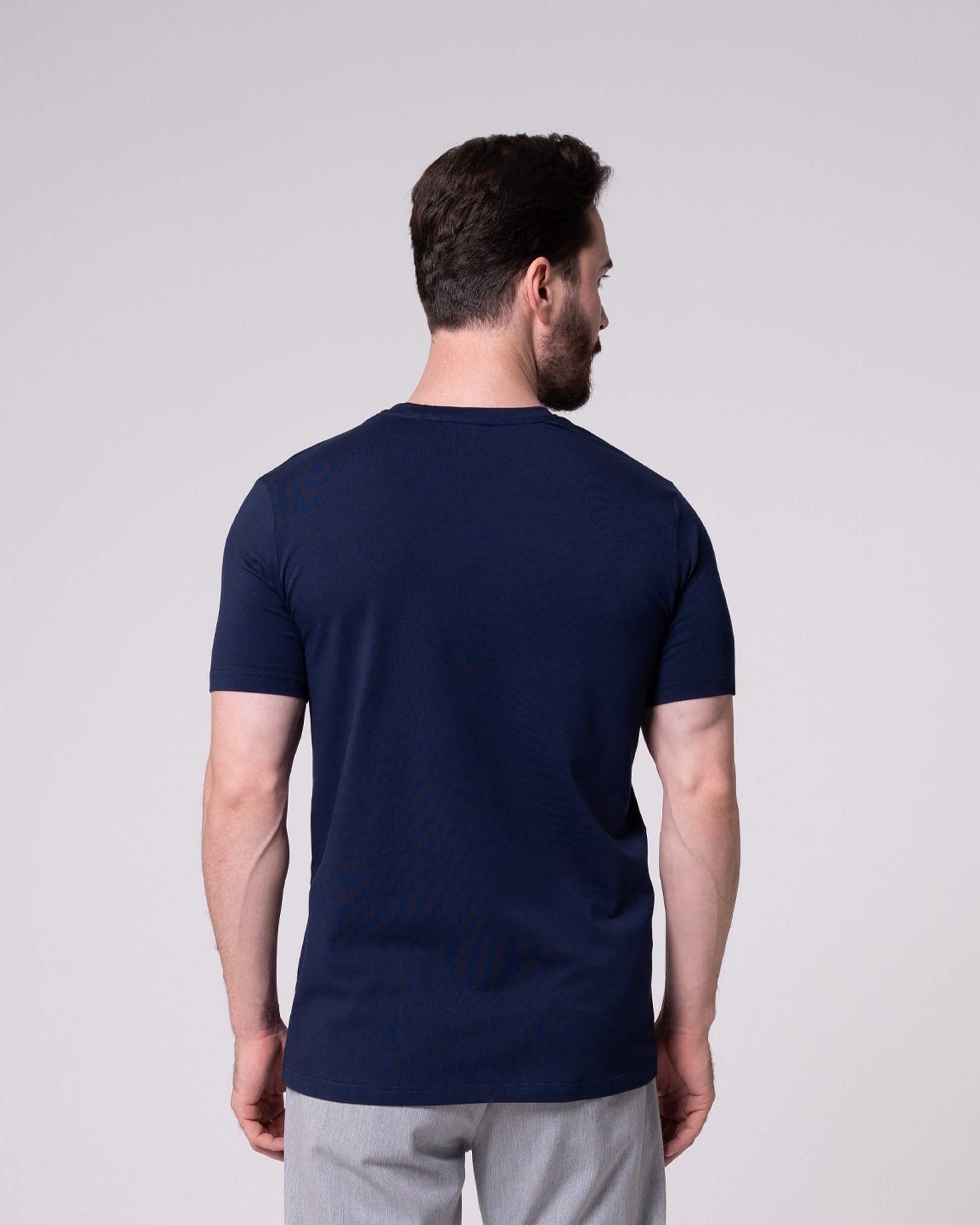 Lacivert Bisiklet Yaka Tişört Craftlabel