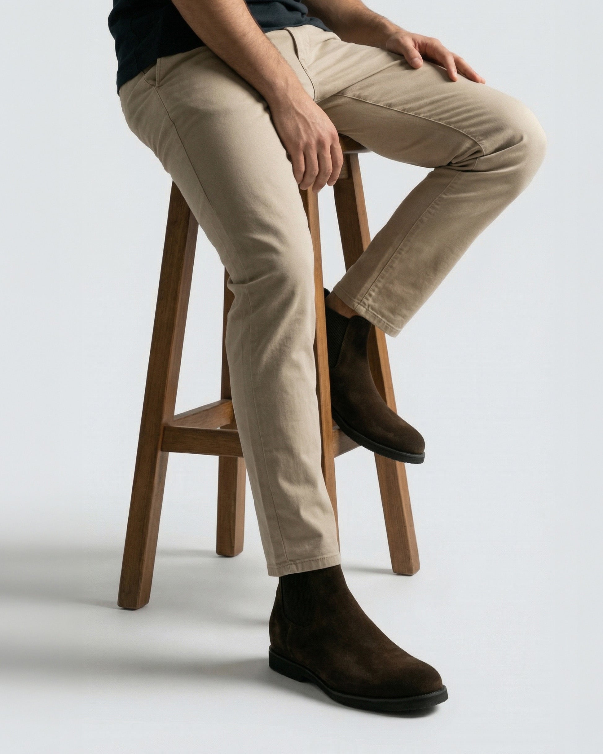 Kahverengi - Süet Elevation +7CM Boy Uzatan Chelsea Bot