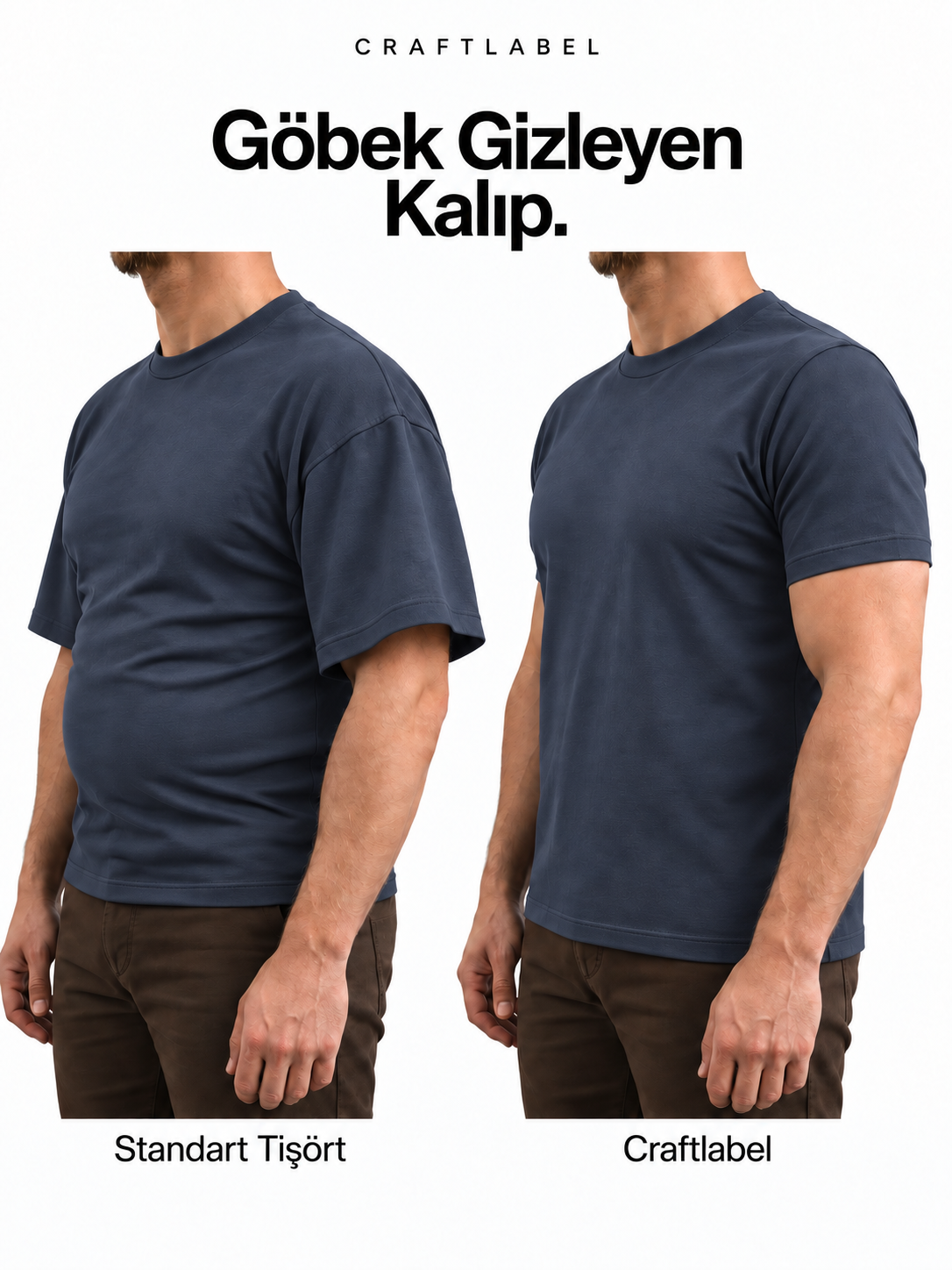 Antrasit Bisiklet Yaka Tişört