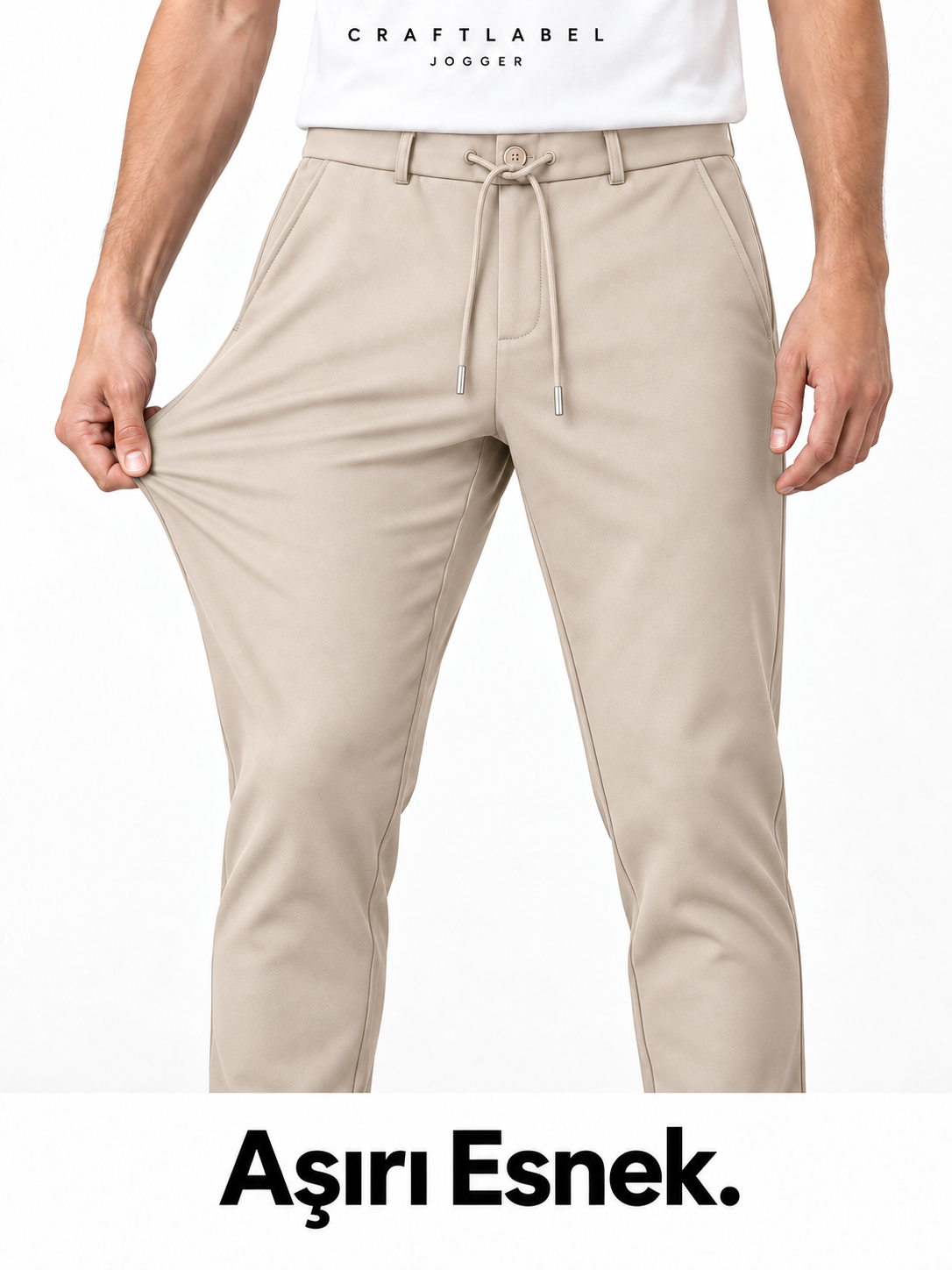 Bej Jogger Pantolon