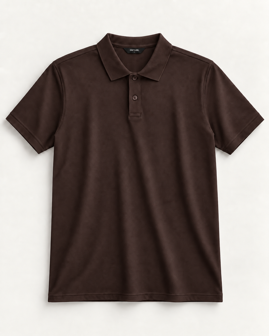 Kahverengi Polo Yaka Tişört