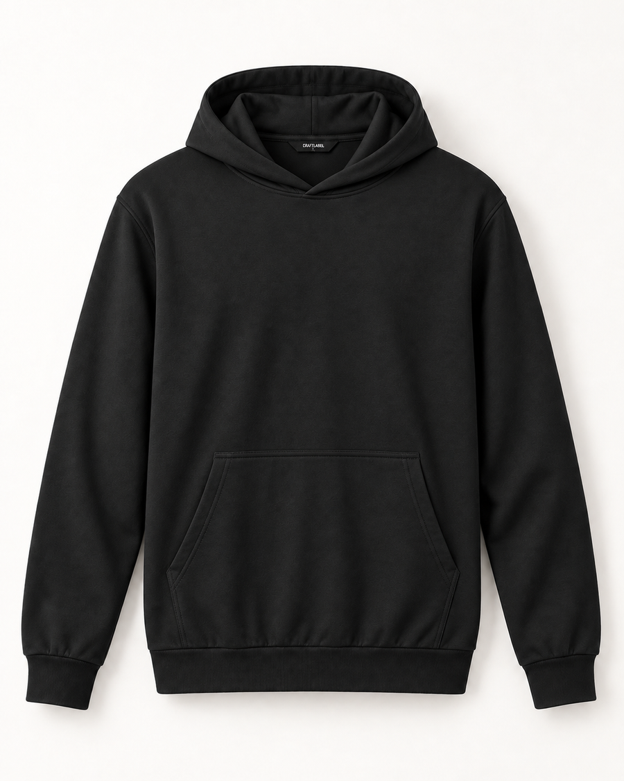 Siyah Kapüşonlu Sweatshirt