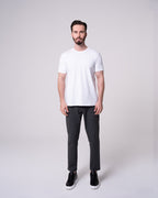 Beyaz Bisiklet Yaka Tişört Craftlabel