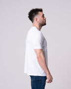 Beyaz Bisiklet Yaka Tişört Craftlabel