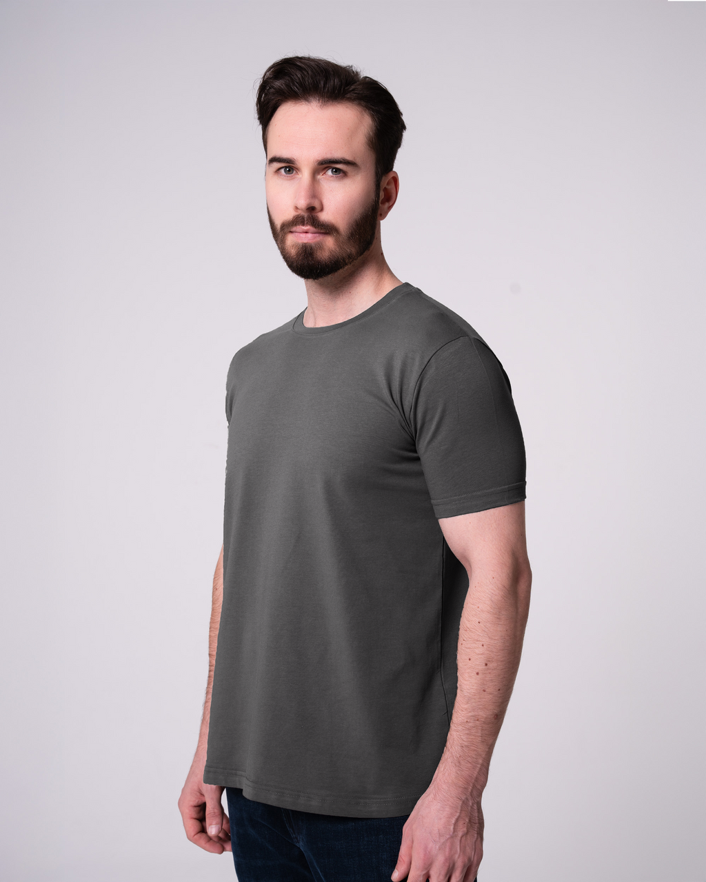Antrasit Bisiklet Yaka Tişört Craftlabel
