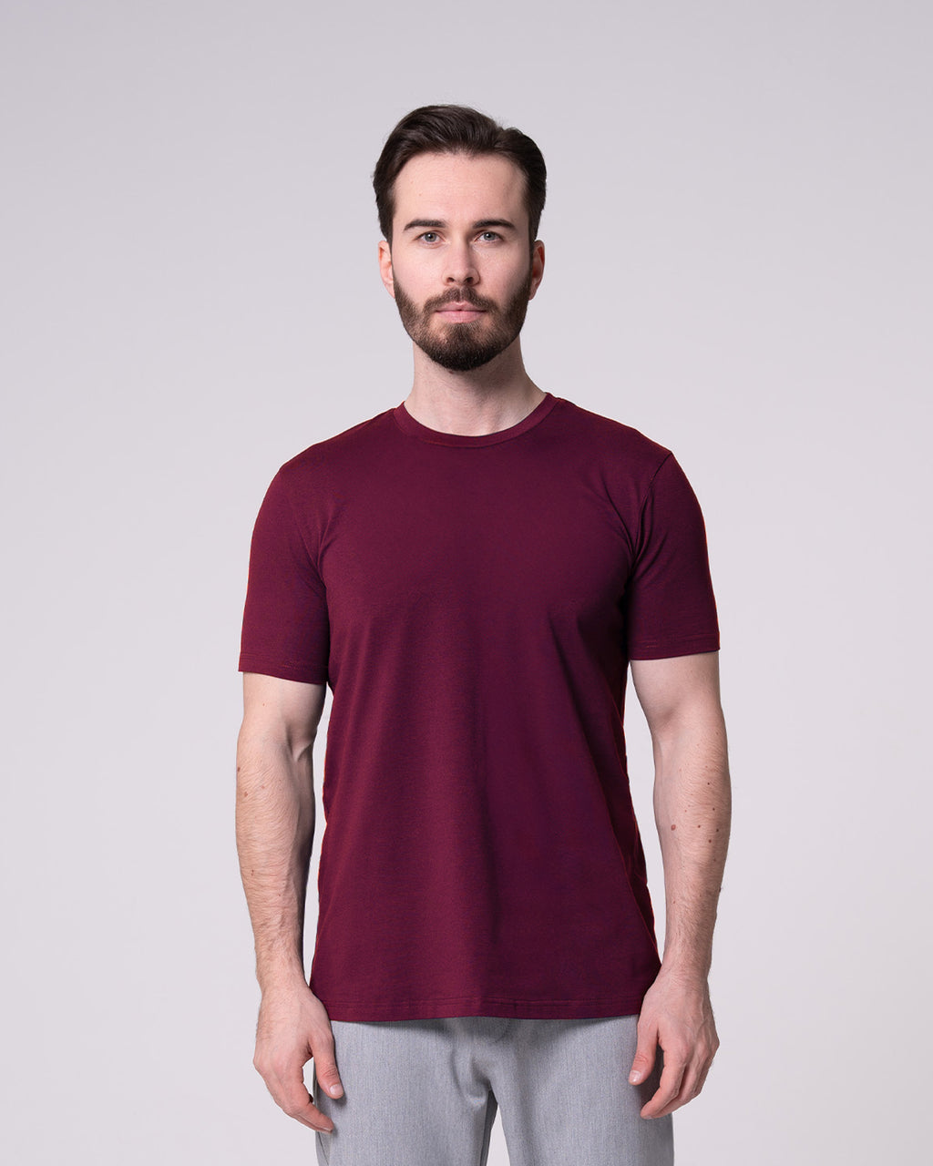 Bordo Bisiklet Yaka Tişört