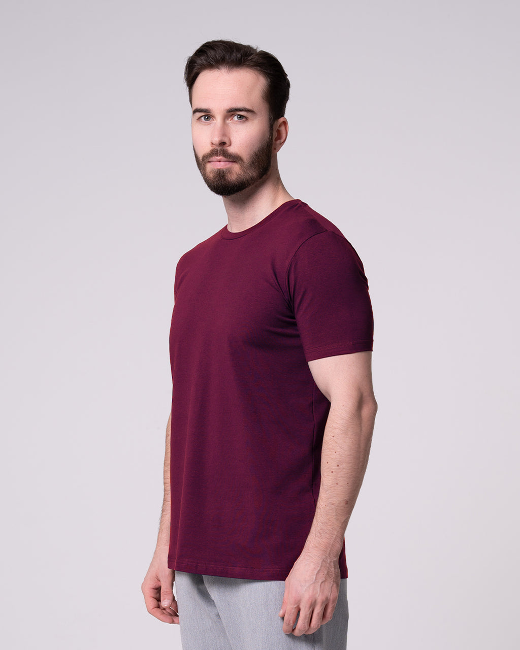 Bordo Bisiklet Yaka Tişört