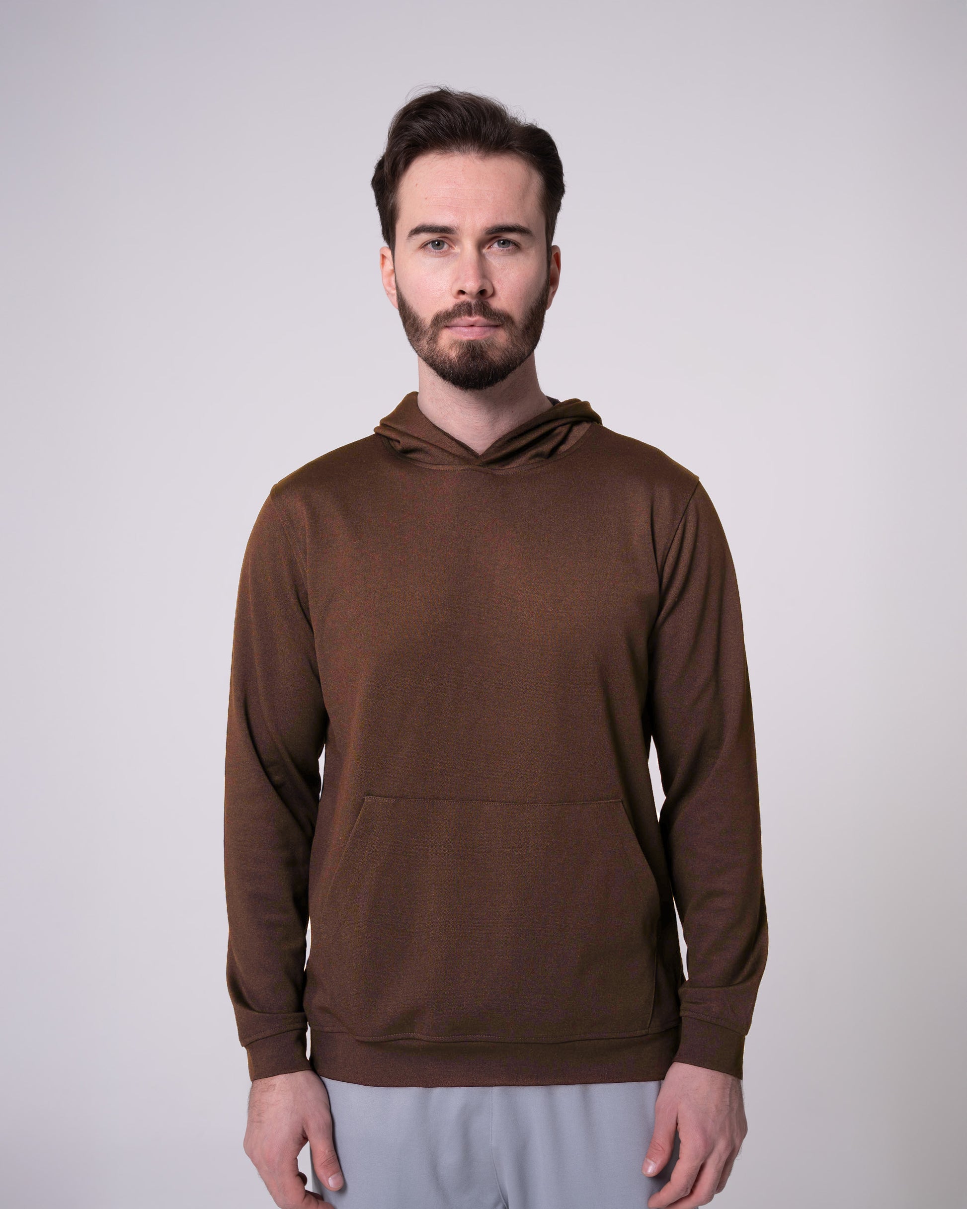Kahverengi Kapüşonlu Sweatshirt