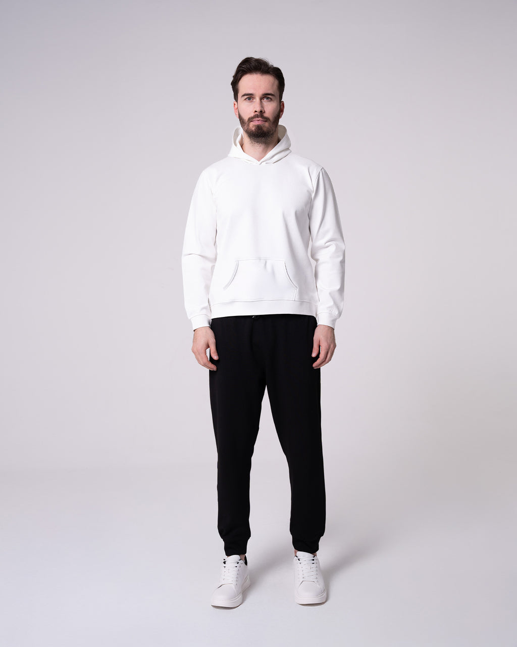 Ekru Kapüşonlu Sweatshirt