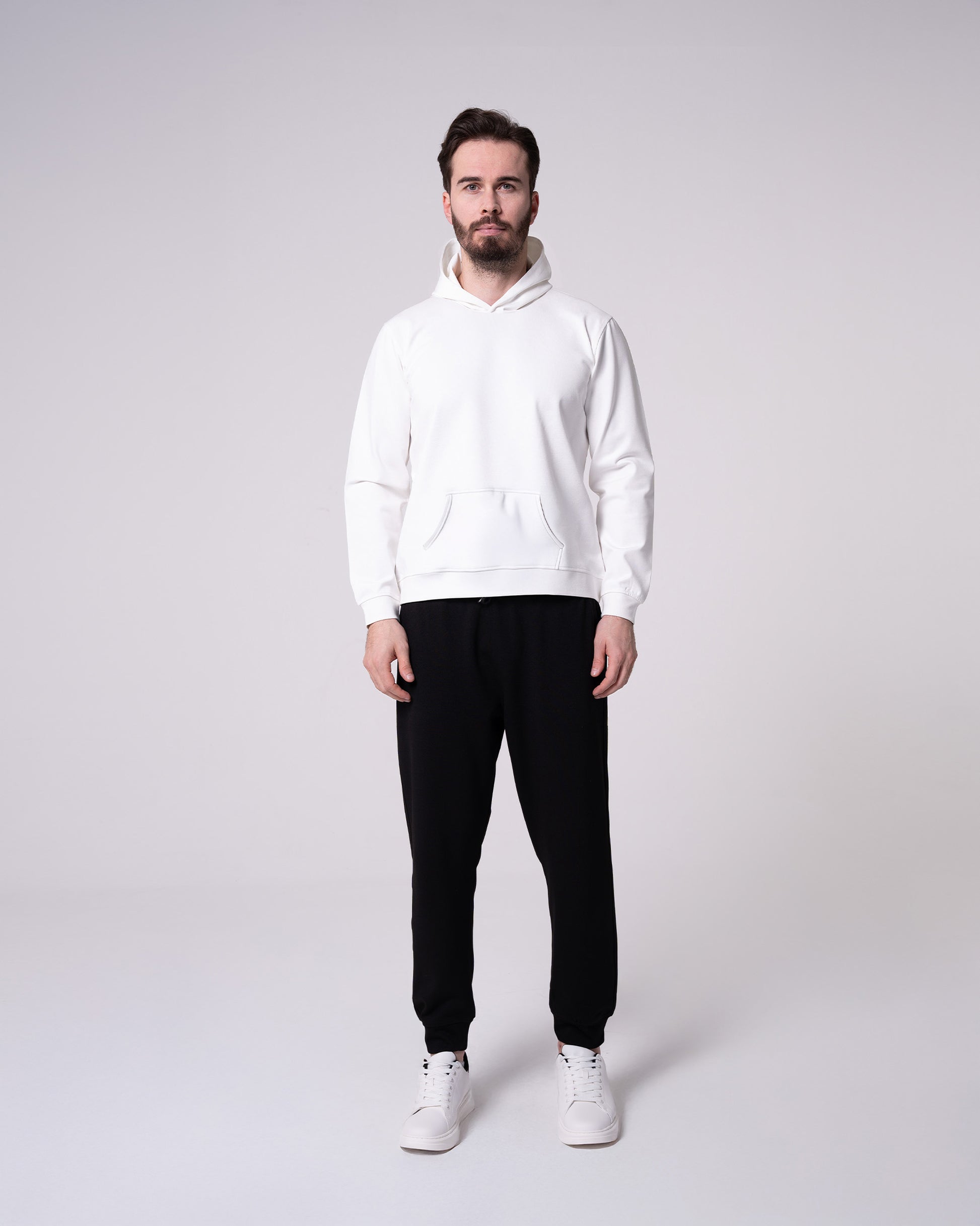 Ekru Kapüşonlu Sweatshirt