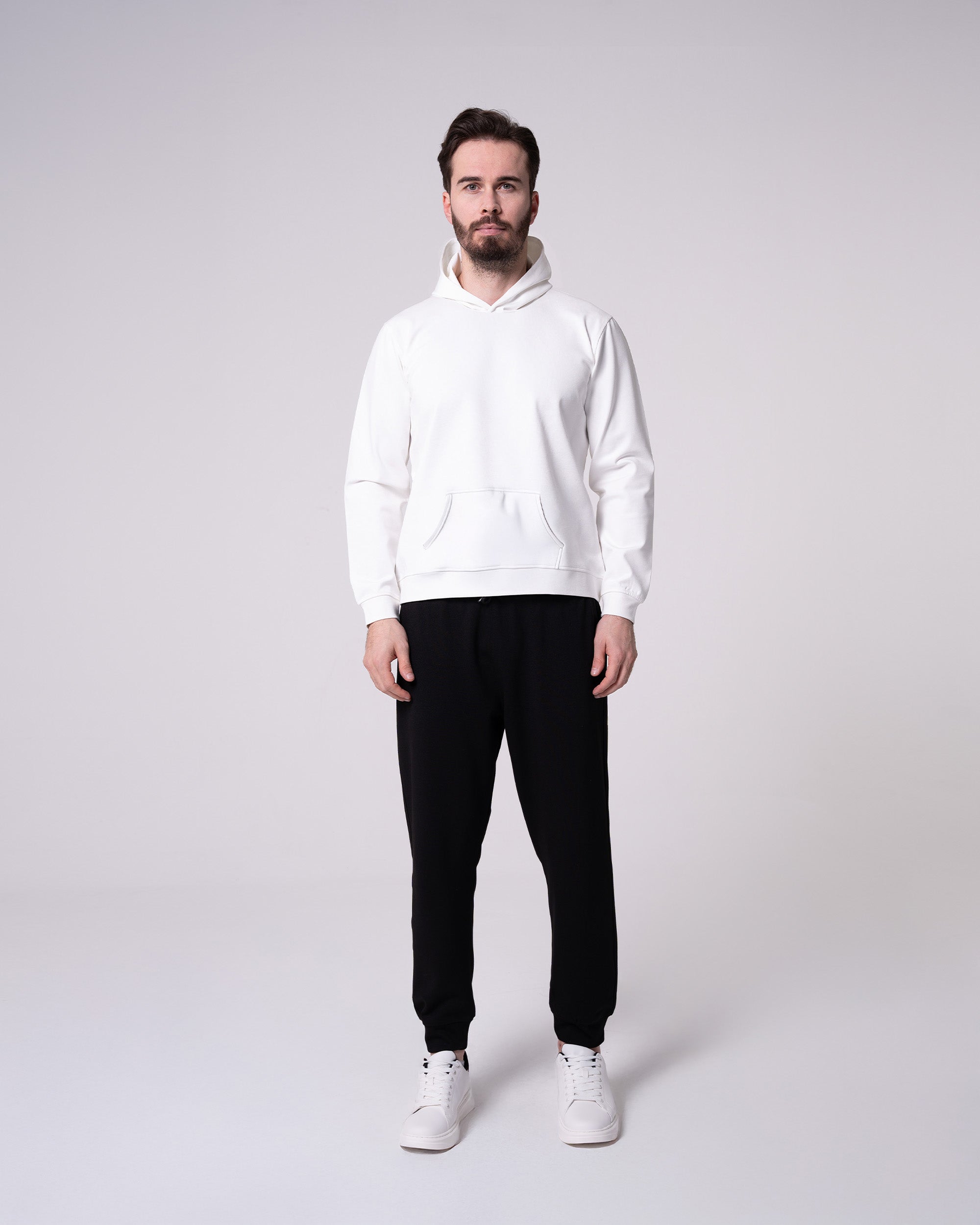 Ekru Kapüşonlu Sweatshirt
