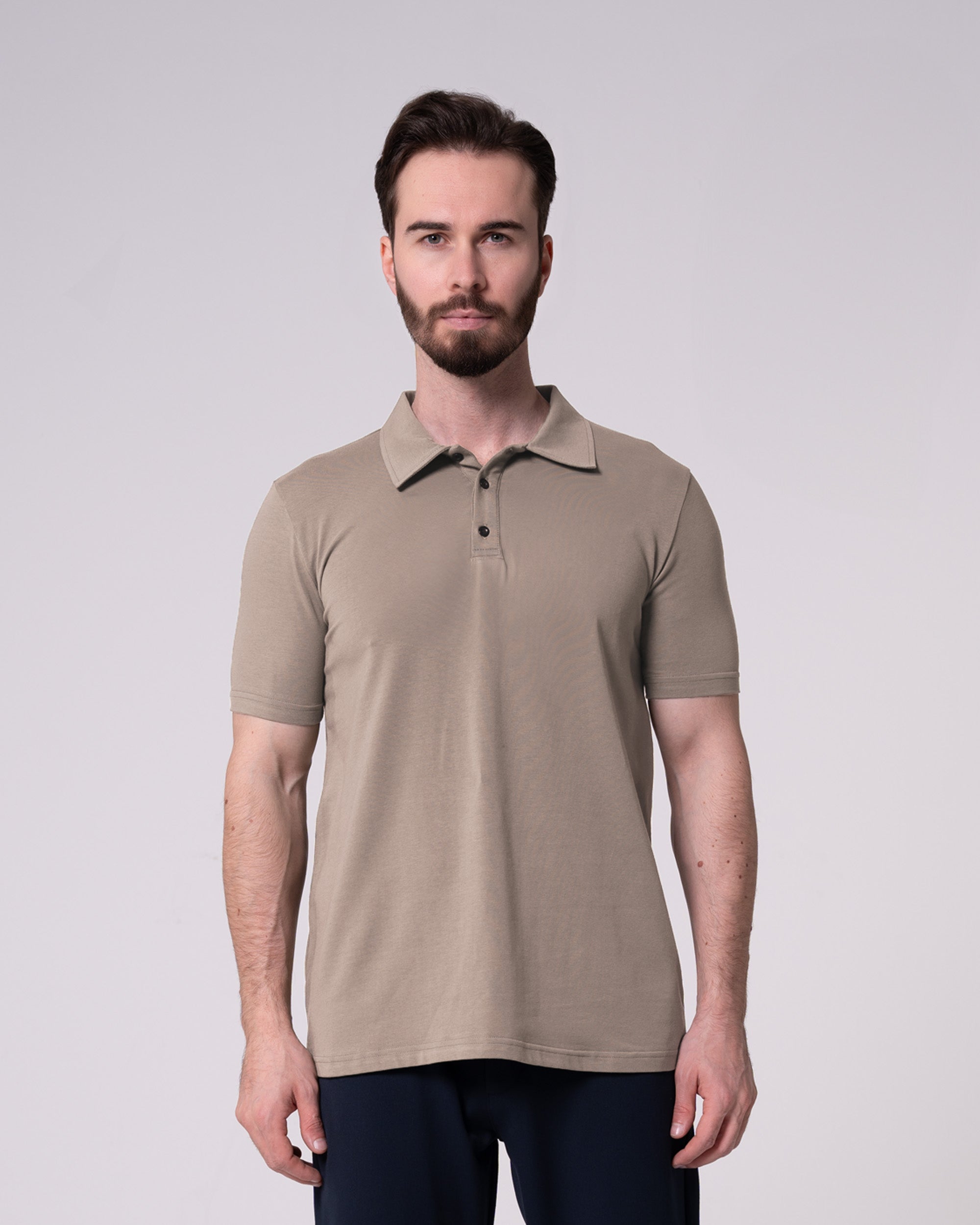 Taş Rengi Polo Yaka Tişört