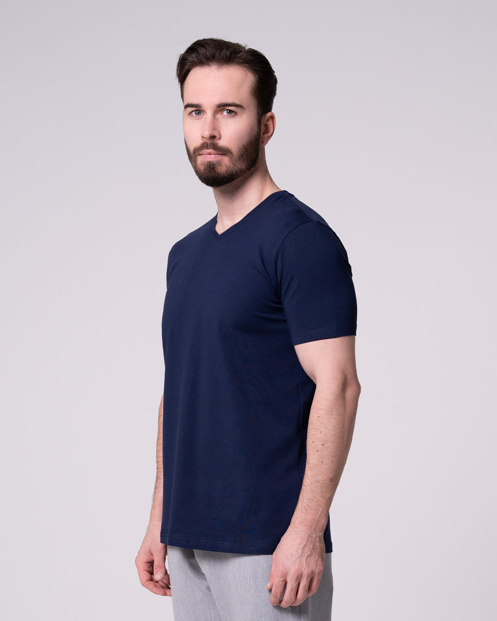 Lacivert V Yaka Tİşört Craftlabel