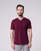 Bordo V Yaka Tişört