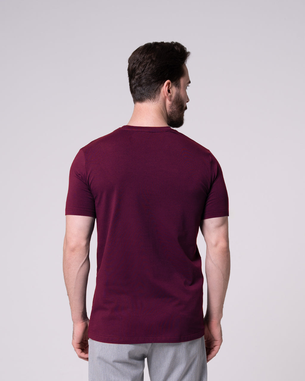 Bordo V Yaka Tişört