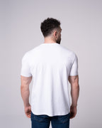 Beyaz Bisiklet Yaka Tişört Craftlabel