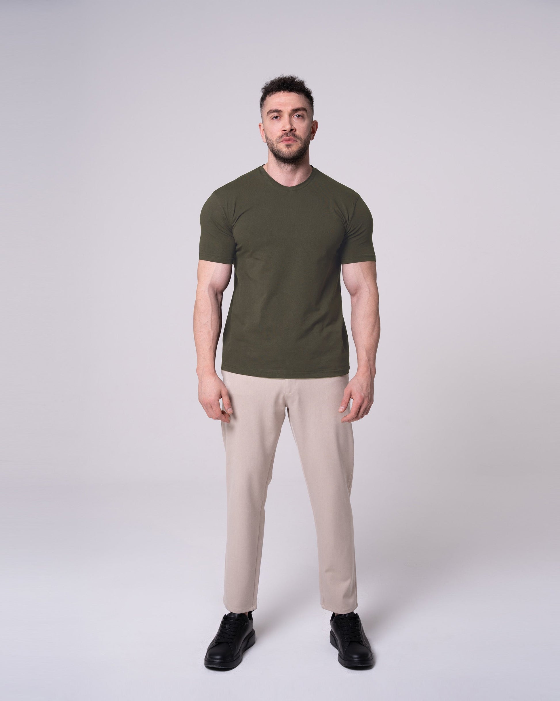 Haki Bisiklet Yaka Tişört Craftlabel
