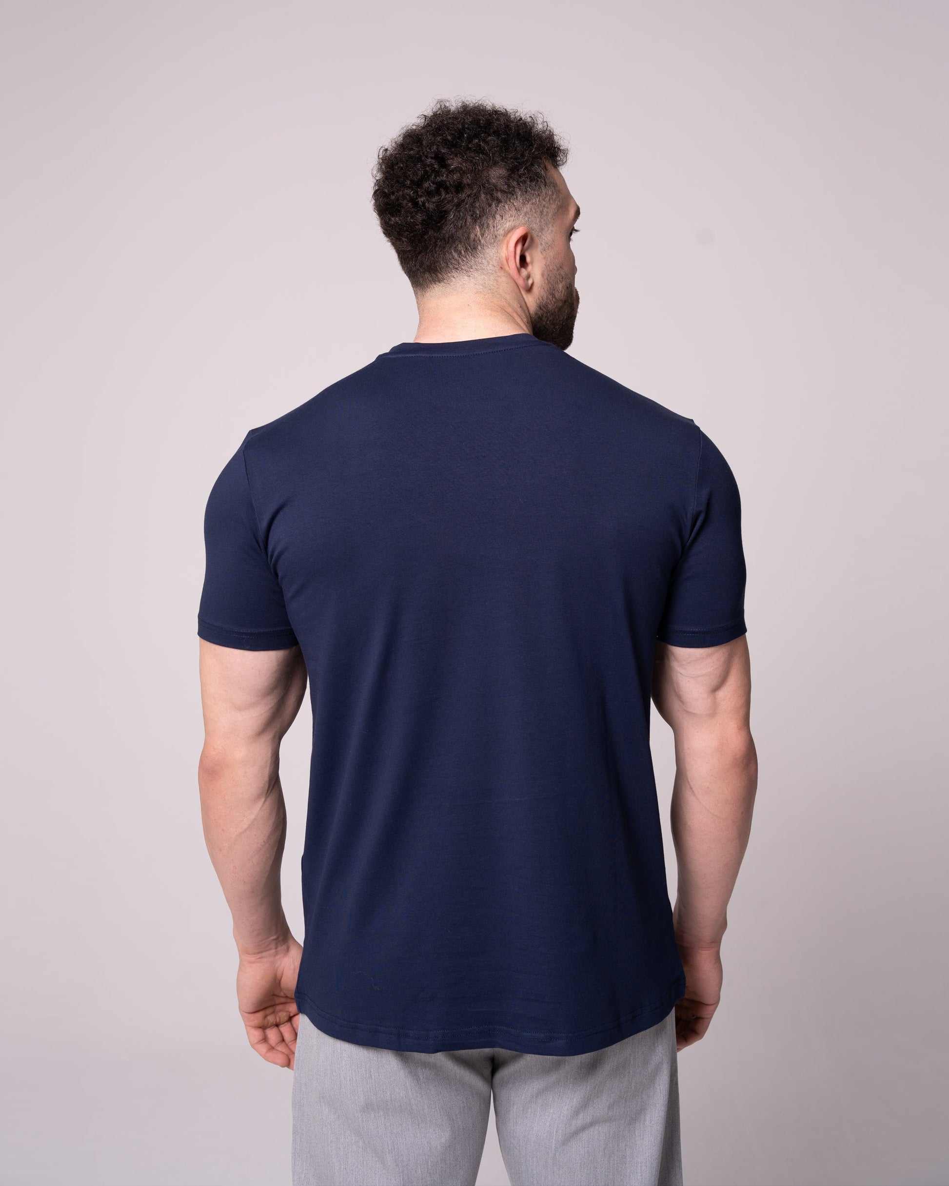 Lacivert Bisiklet Yaka Tişört Craftlabel