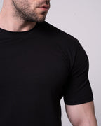 Siyah Bisiklet Yaka Tişört Craftlabel