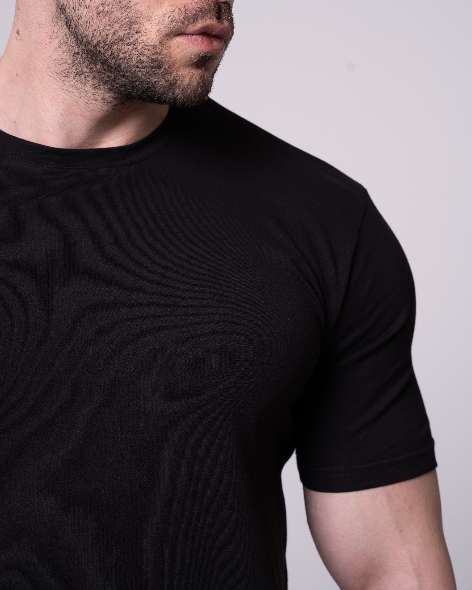 Siyah Bisiklet Yaka Tişört Craftlabel