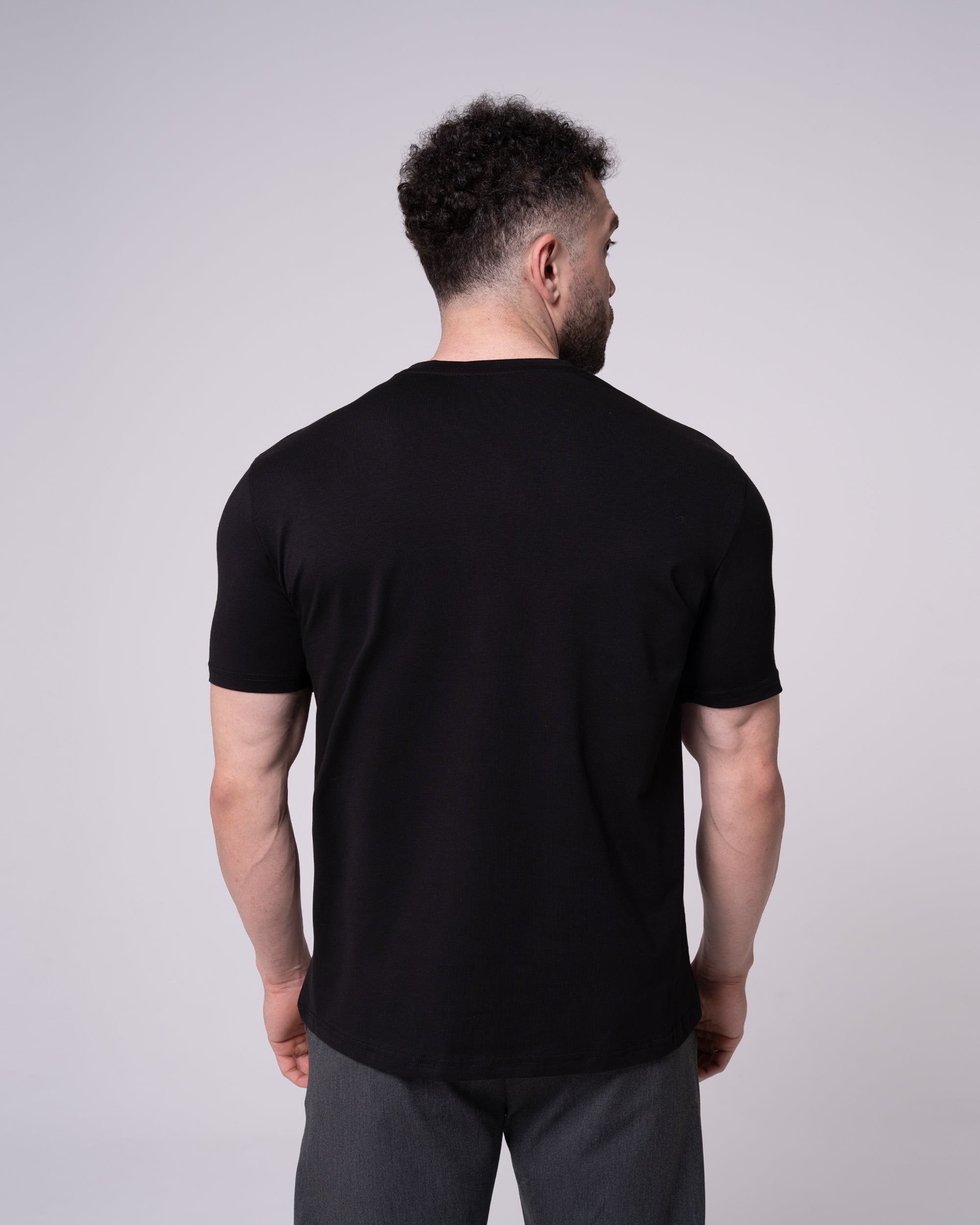 Siyah Bisiklet Yaka Tişört Craftlabel