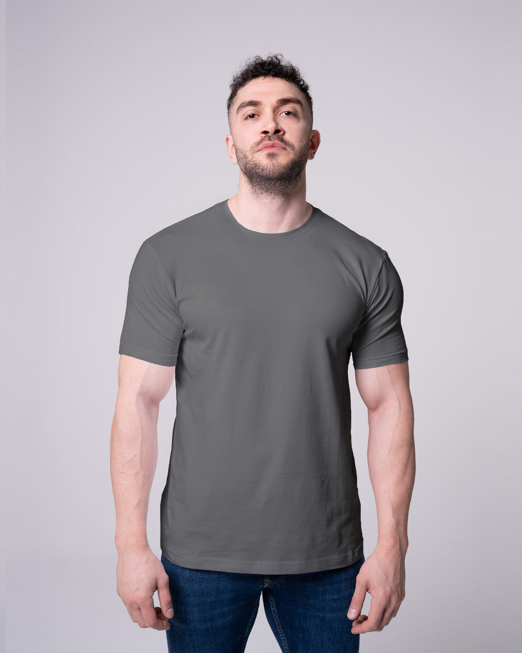 Antrasit Bisiklet Yaka Tişört Craftlabel