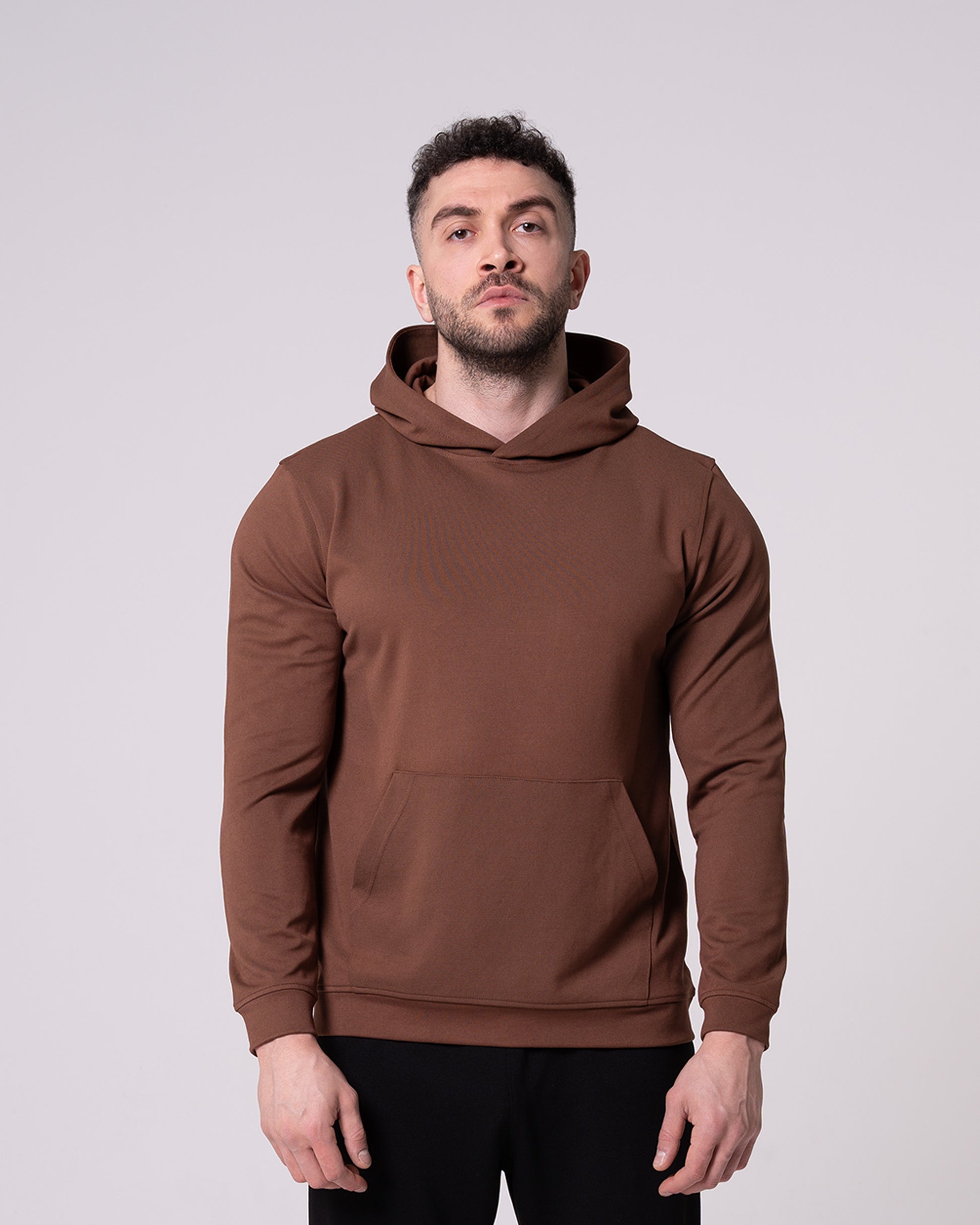 Kahverengi Kapüşonlu Sweatshirt