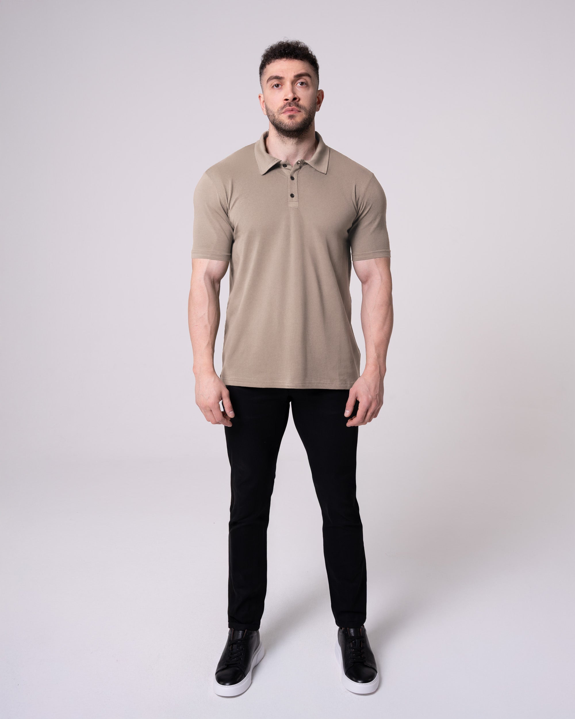 Taş Rengi Polo Yaka Tişört