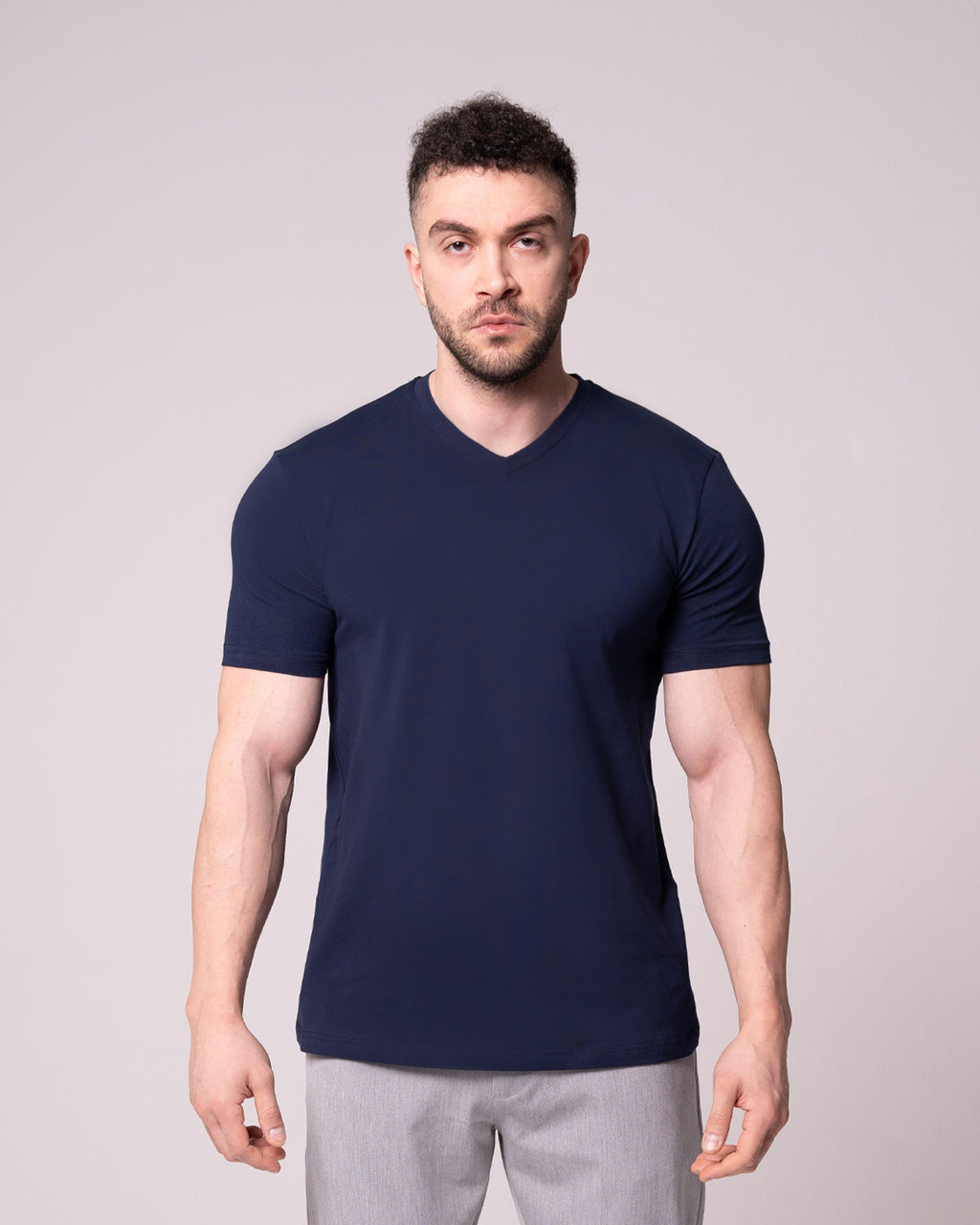 Lacivert V Yaka Tİşört Craftlabel