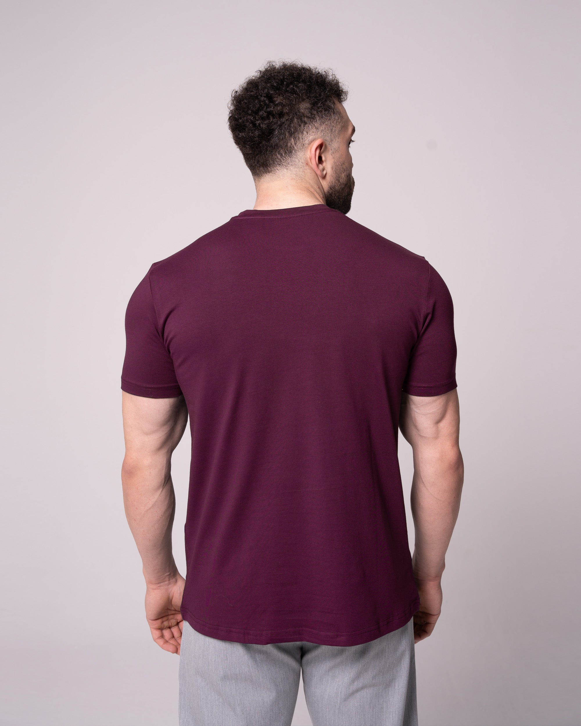Bordo V Yaka Tişört