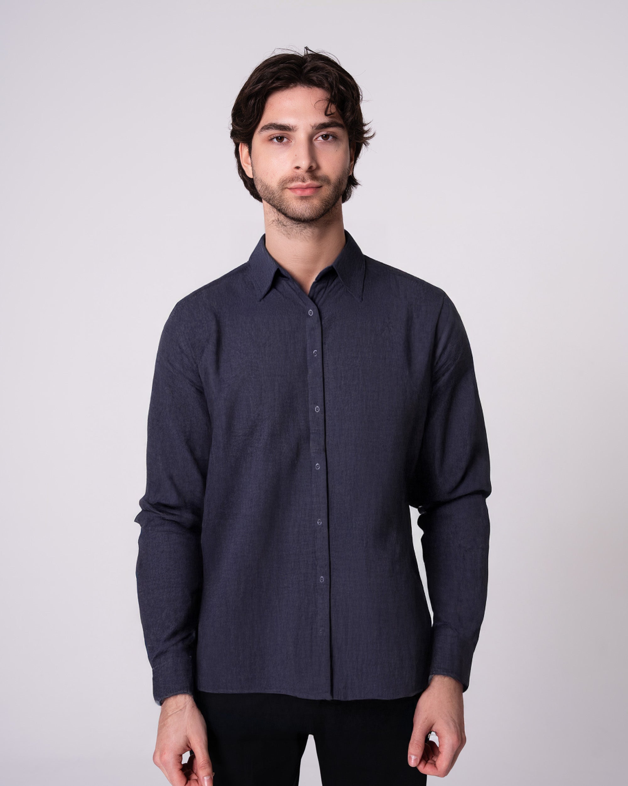 Lacivert Keten Gömlek (Sınırlı Sayıda) Craftlabel