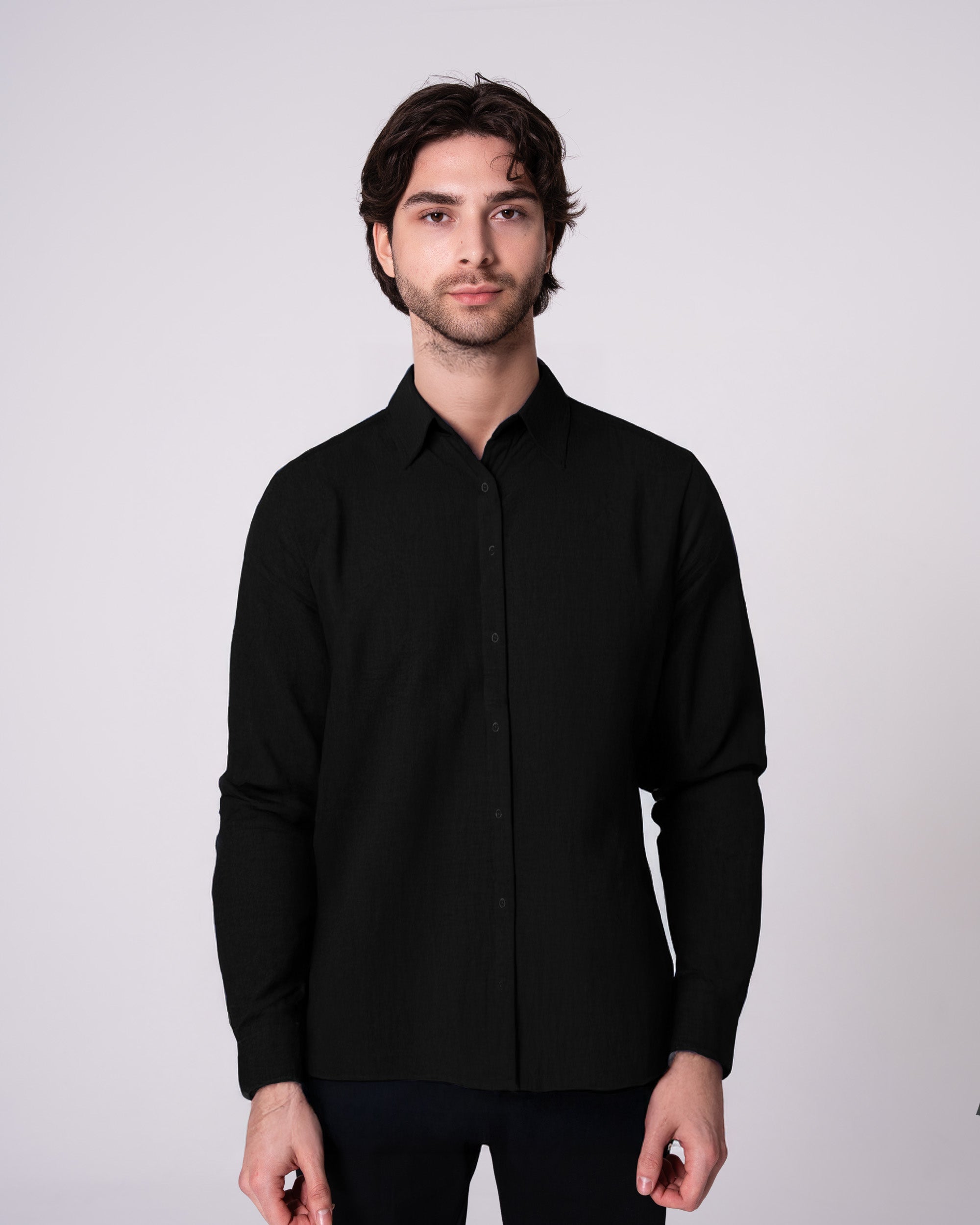 Siyah Keten Gömlek (Sınırlı Sayıda) Craftlabel