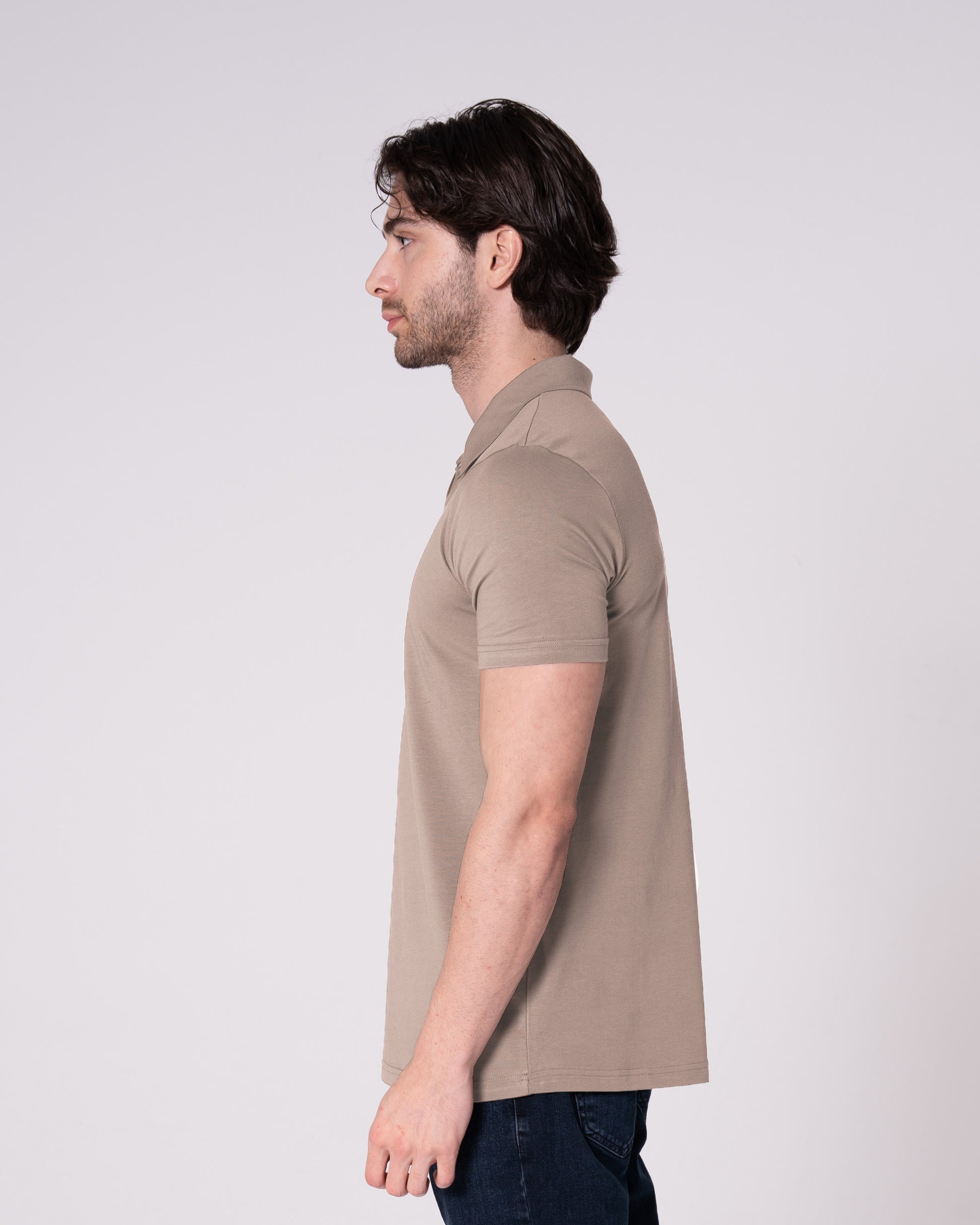 Taş Rengi Polo Yaka Tişört