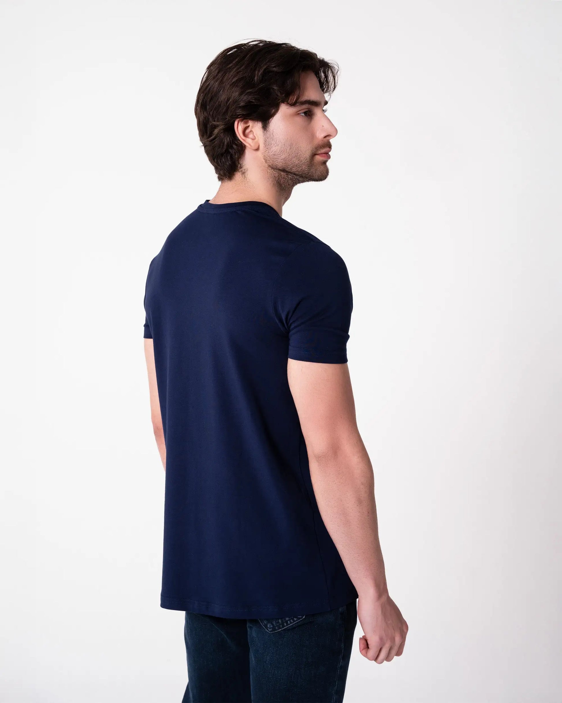 Lacivert V Yaka Tişört Craftlabel