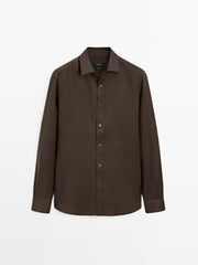 Kahverengi Keten Gömlek (Sınırlı Sayıda) Craftlabel