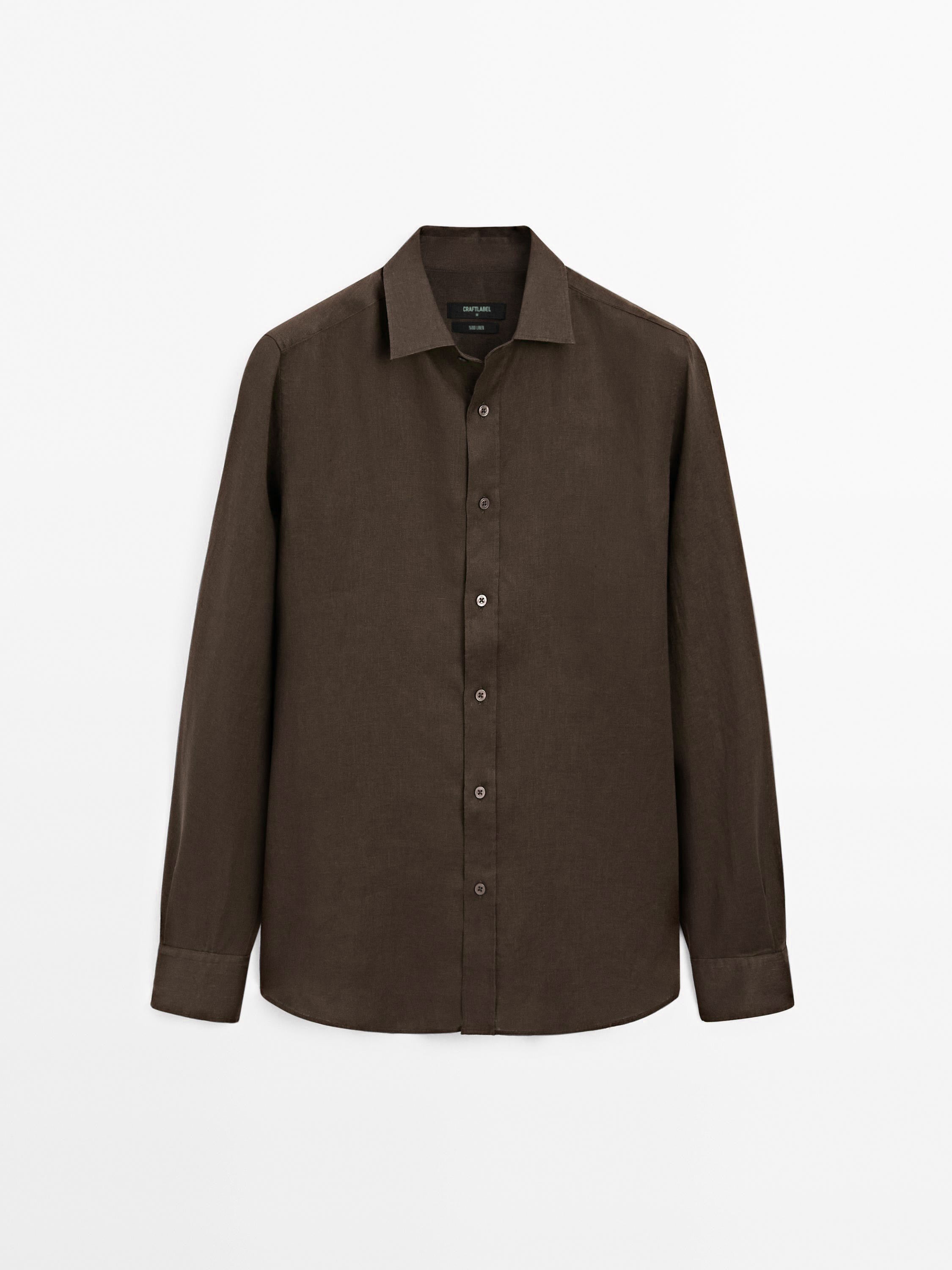 Kahverengi Keten Gömlek (Sınırlı Sayıda) Craftlabel