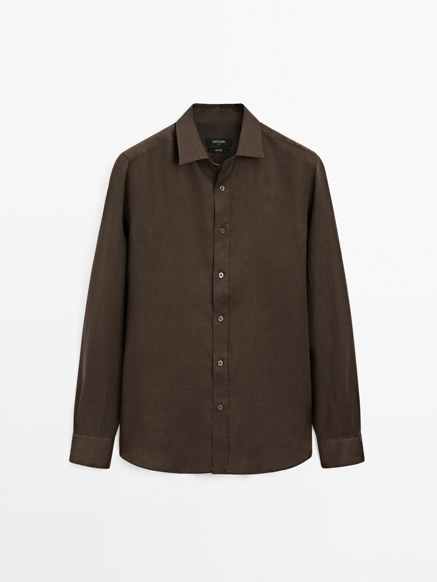 Kahverengi Keten Gömlek (Sınırlı Sayıda) Craftlabel