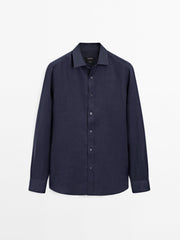 Lacivert Keten Gömlek (Sınırlı Sayıda) Craftlabel