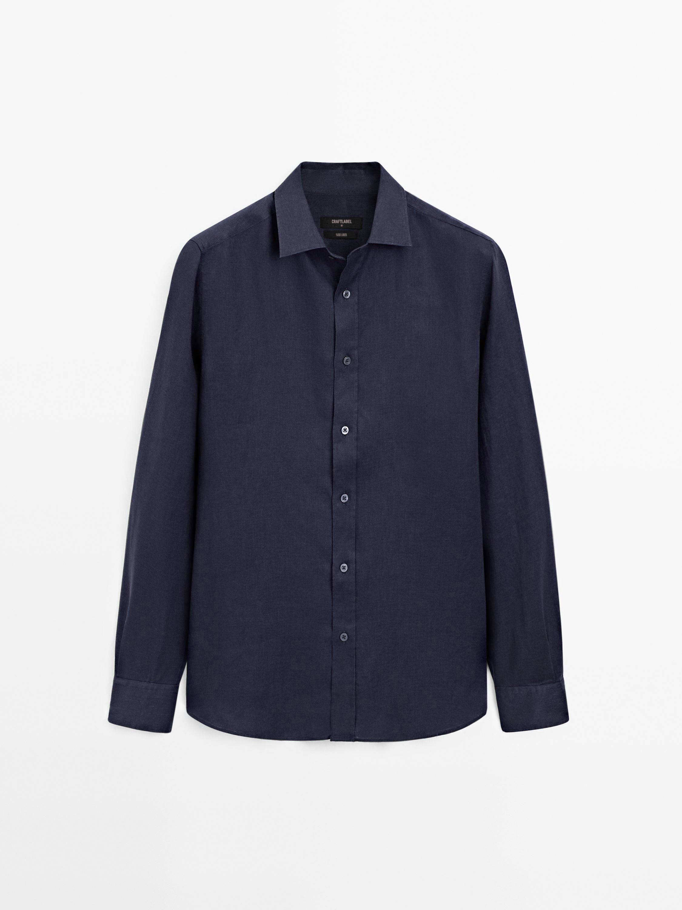 Lacivert Keten Gömlek (Sınırlı Sayıda) Craftlabel